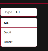 Type filter dropdown