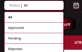Status filter dropdown