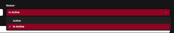 Status dropdown
