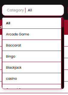 Category filter dropdown