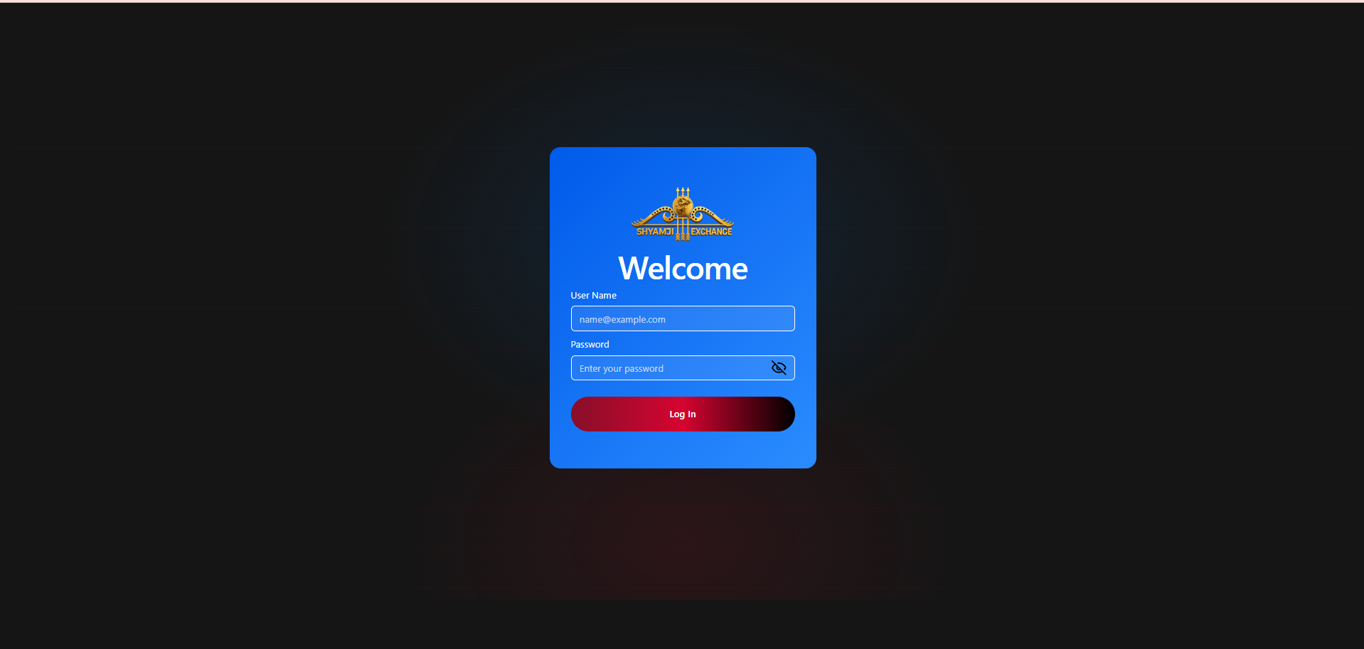 Admin Panel login screen